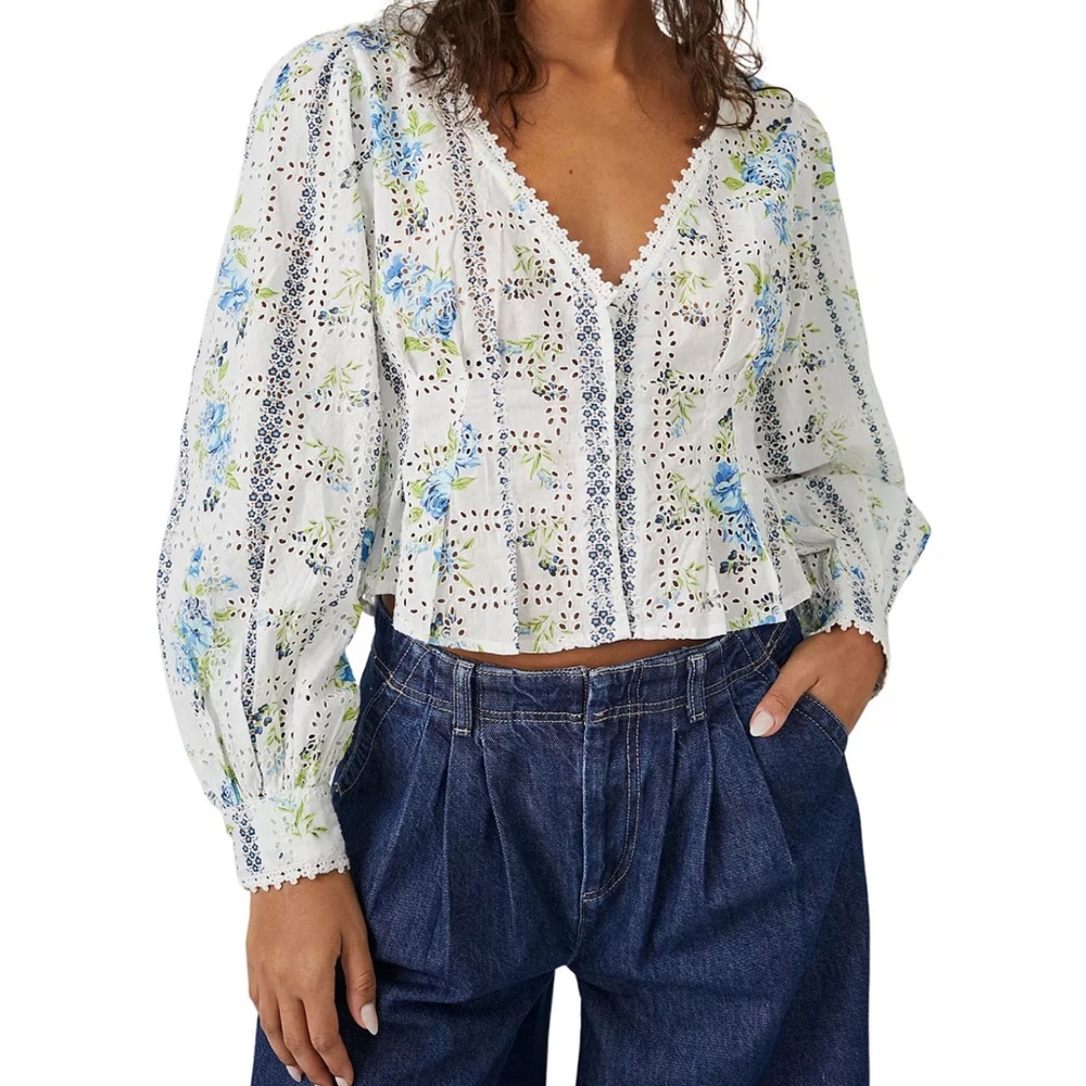 Free people Blossom Eyelet Top